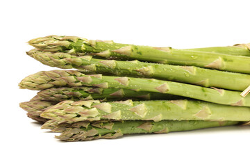 Effective Boiled asparagus on white background
