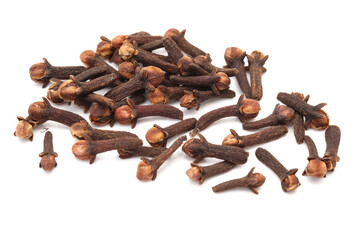 dry cloves on white background