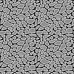 Stone wall seamless pattern, vector background, grayscale