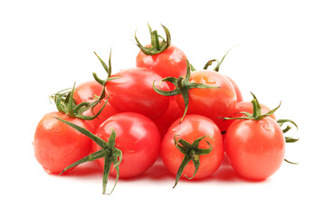 cherry tomatoes on white background 