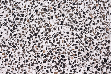 Polished stone floor or terrazzo with hamper patterns black brown white background
