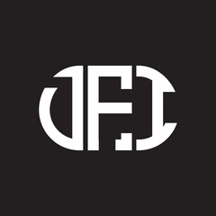 DFI letter logo design on black background. DFI creative initials letter logo concept. DFI letter design.