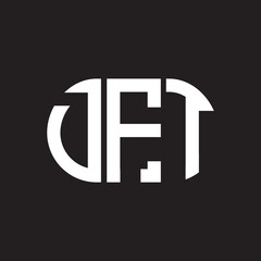 DFT letter logo design on black background. DFT creative initials letter logo concept. DFT letter design.