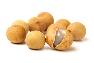 the longan fruit on white background