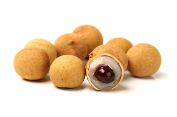 the longan fruit on white background