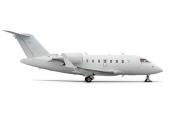 Modern luxury executive business jet isolated on white background
