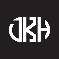 DKH letter logo design on black background. DKH creative initials letter logo concept. DKH letter design.
