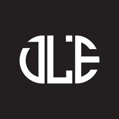 DLE letter logo design on black background. DLE creative initials letter logo concept. DLE letter design.