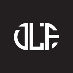 DLF letter logo design on black background. DLF creative initials letter logo concept. DLF letter design.