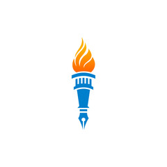 Torch Pen Logo Design