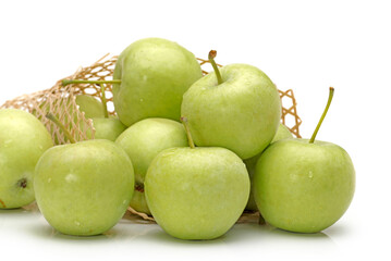 green apples isolated on white background