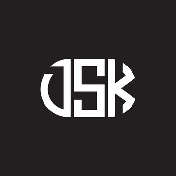 DSK letter logo design on black background. DSK creative initials letter logo concept. DSK letter design.