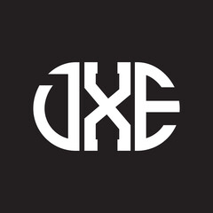 DXE letter logo design on black background. DXE creative initials letter logo concept. DXE letter design.