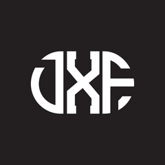 DXF letter logo design on black background. DXF creative initials letter logo concept. DXF letter design.