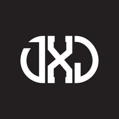 Fototapeta premium DXJ letter logo design on black background. DXJ creative initials letter logo concept. DXJ letter design.