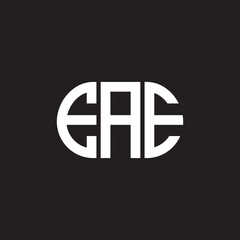 EAE letter logo design on black background. EAE creative initials letter logo concept. EAE letter design.