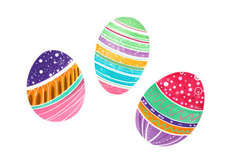 Three Easter eggs illustration isolated