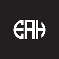 EAH letter logo design on black background. EAH creative initials letter logo concept. EAH letter design.
