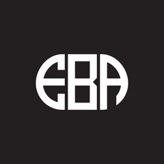 EBA letter logo design on black background. EBA creative initials letter logo concept. EBA letter design.