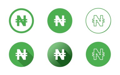 Nigerian Naira Symbol Icon Set