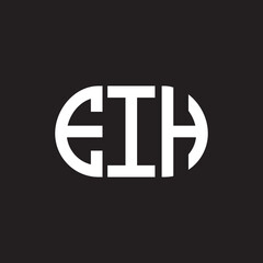 Obraz premium EIH letter logo design on black background. EIH creative initials letter logo concept. EIH letter design.