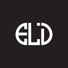 ELD letter logo design on black background. ELD creative initials letter logo concept. ELD letter design.