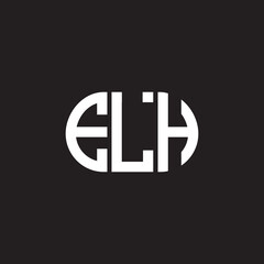 ELH letter logo design on black background. ELH creative initials letter logo concept. ELH letter design.