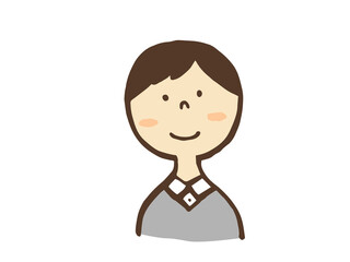 かわいい男性のファミリーパパ／手描きイラスト素材