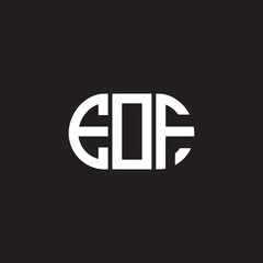 EOF letter logo design on black background. EOF creative initials letter logo concept. EOF letter design.