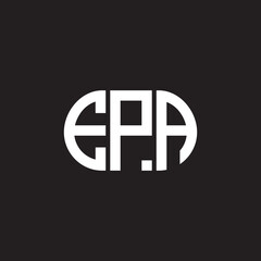 EPA letter logo design on black background. EPA creative initials letter logo concept. EPA letter design.