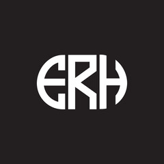 ERH letter logo design on black background. ERH creative initials letter logo concept. ERH letter design.