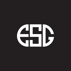 ESG letter logo design on black background. ESG creative initials letter logo concept. ESG letter design.