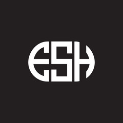 ESH letter logo design on black background. ESH creative initials letter logo concept. ESH letter design.