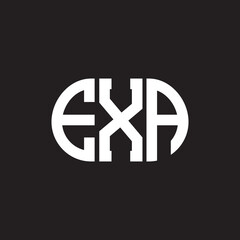 EXA letter logo design on black background. EXA creative initials letter logo concept. EXA letter design.