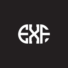 EXF letter logo design on black background. EXF creative initials letter logo concept. EXF letter design.