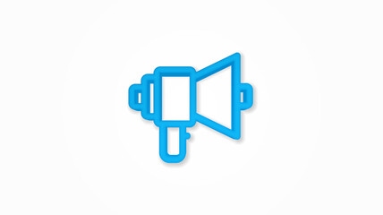 Fototapeta premium megaphone, speaker, broadcast, share 3d realistic line icon. Vector top view illustration. color pictogram isolated on white background