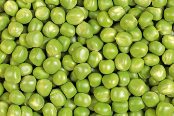 background of wet green peas