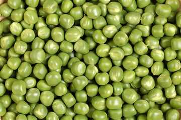 background of wet green peas