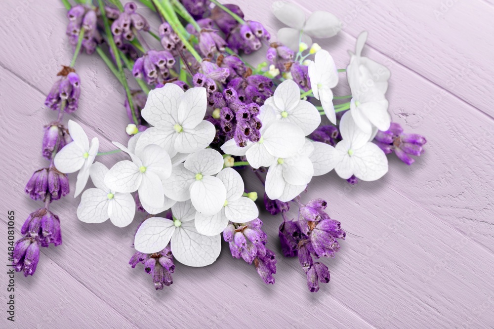 Sticker Fresh aroma Lavender flowers on the desk