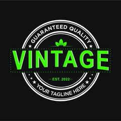 Vintage logo modern leaf