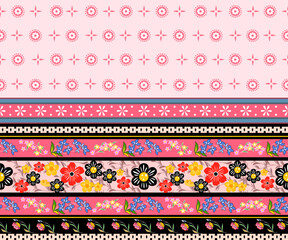 set of seamless patterns with flowers
