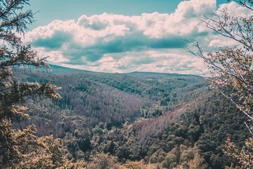 mountains sky clouds Harz Germany
