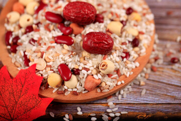 Cereal grains , seeds, beans, Lotus seeds and red dates