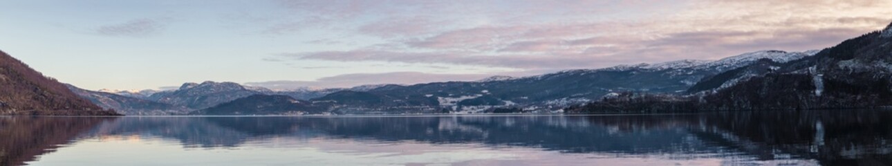 morning water landscape Fjord Etnesjøen Norway