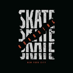 Vector illustration of letter graphic. Skateboard, perfect for designing t-shirts, shirts, hoodies, poster, print etc.