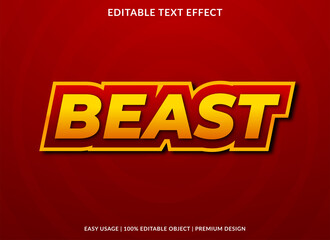 beast editable text effect template with abstract and abstract style use for business logo and brand