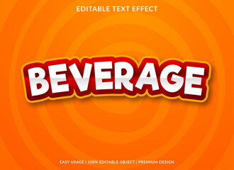 beverage editable text effect template with abstract and abstract style use for business logo and brand