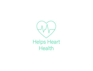 Helps heart health icon vector 
