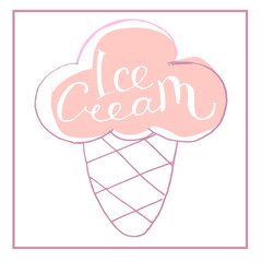 Icons ice cream hand made vector