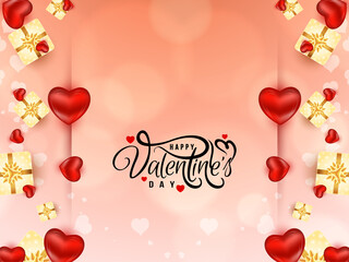 Fototapeta na wymiar Happy Valentines day elegant background with hearts design